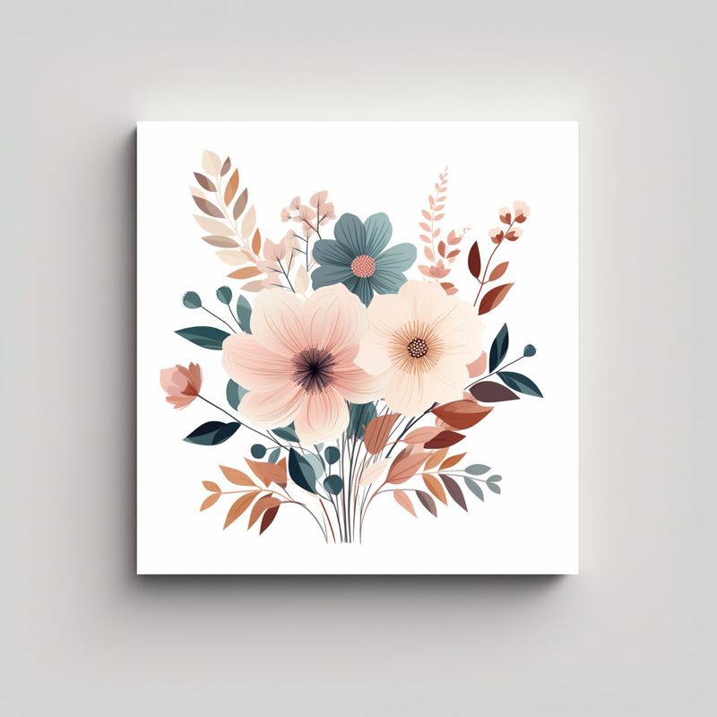 GENERICO - Cuadro Vintage Alegría Con Hermosas Flores 40x40 Cm