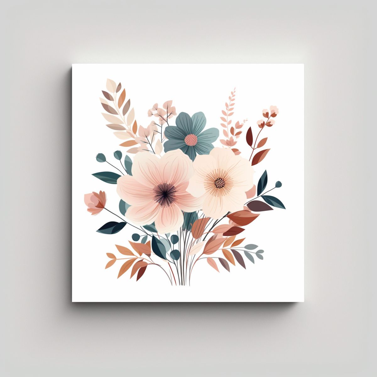 GENERICO - Cuadro Vintage Alegría Con Hermosas Flores 30x30 Cm