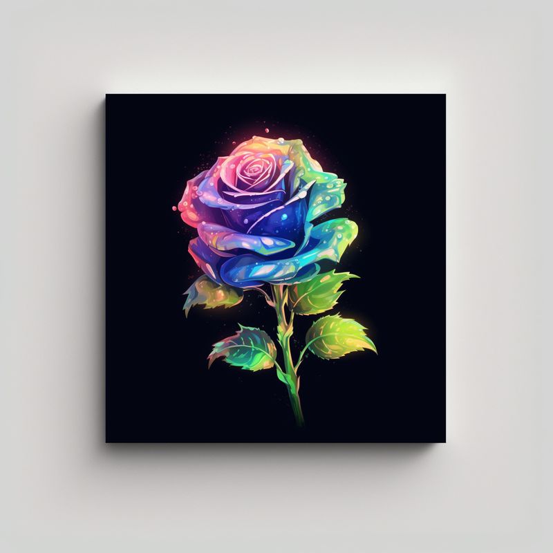 GENERICO - Arte Movimiento Creatividad: Rosa Estilo Acuarela 40x40 Cm