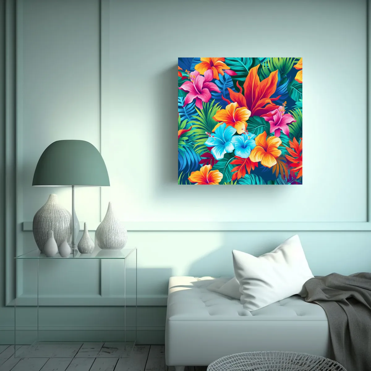 GENERICO - Cuadro Moderno Belleza Tropical En Tela Bastidor: 30x30 Cm