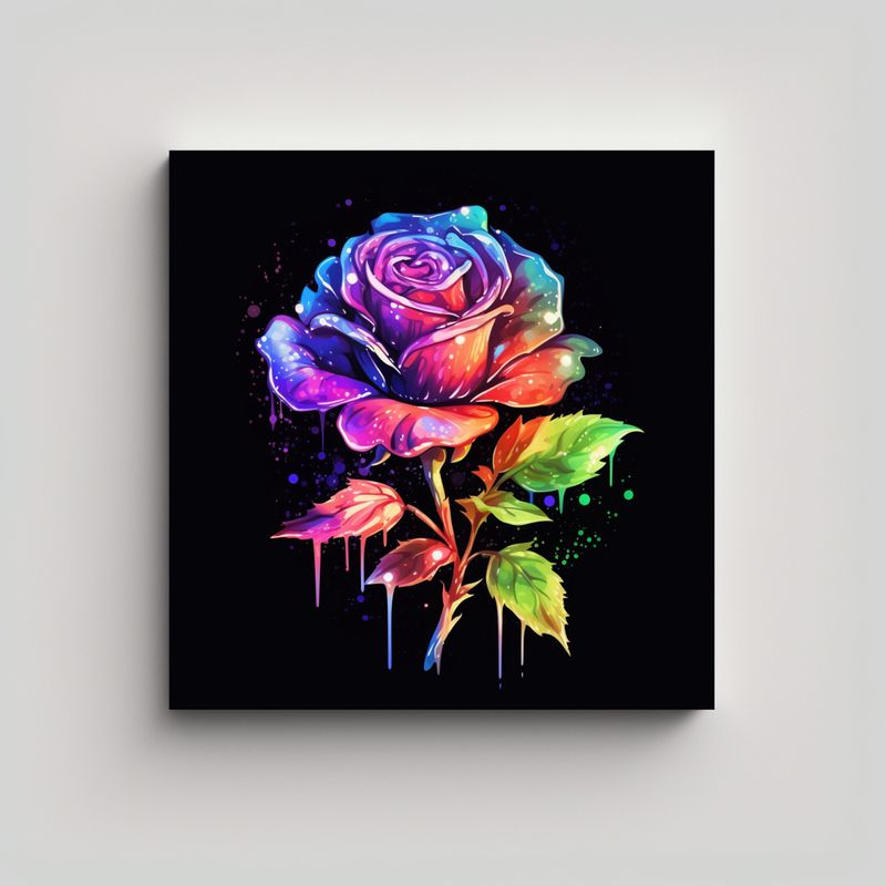 GENERICO - Arte Abstracto 0569: Rosa Fluorescente Estilo 80x80 Cm