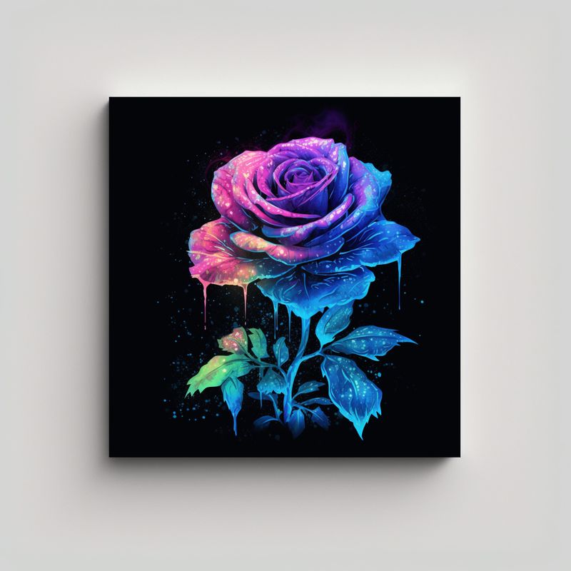 GENERICO - Rosa Fluorescente Estilo Acuarela: Vanguardia Y 90x90 Cm
