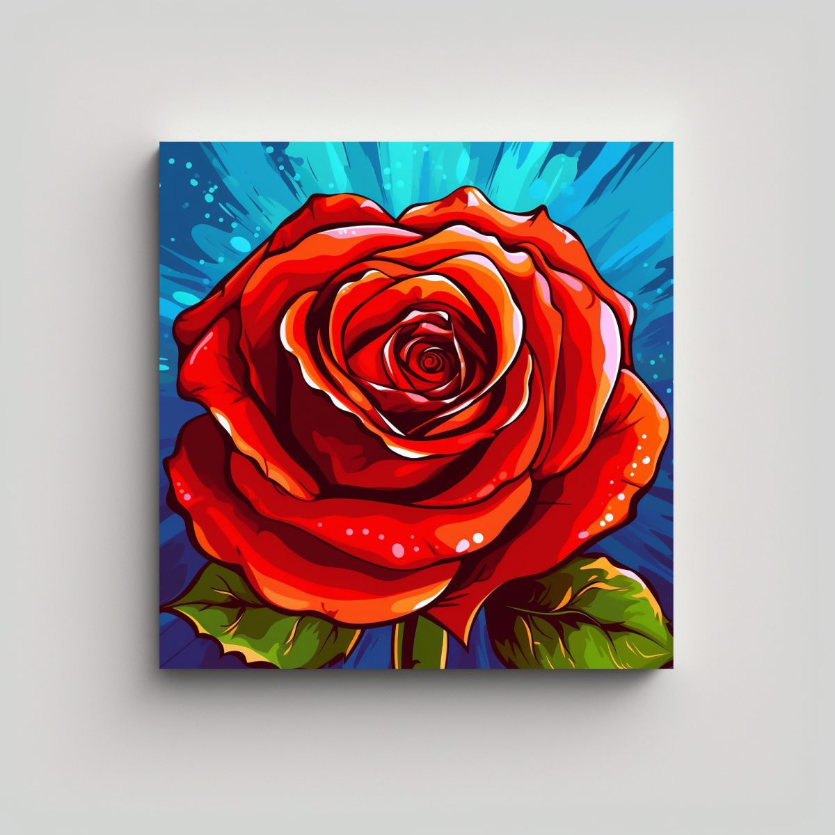 GENERICO - Cuadro Innovador De Rosa Roja En Estilo Pop Art 40x40 Cm