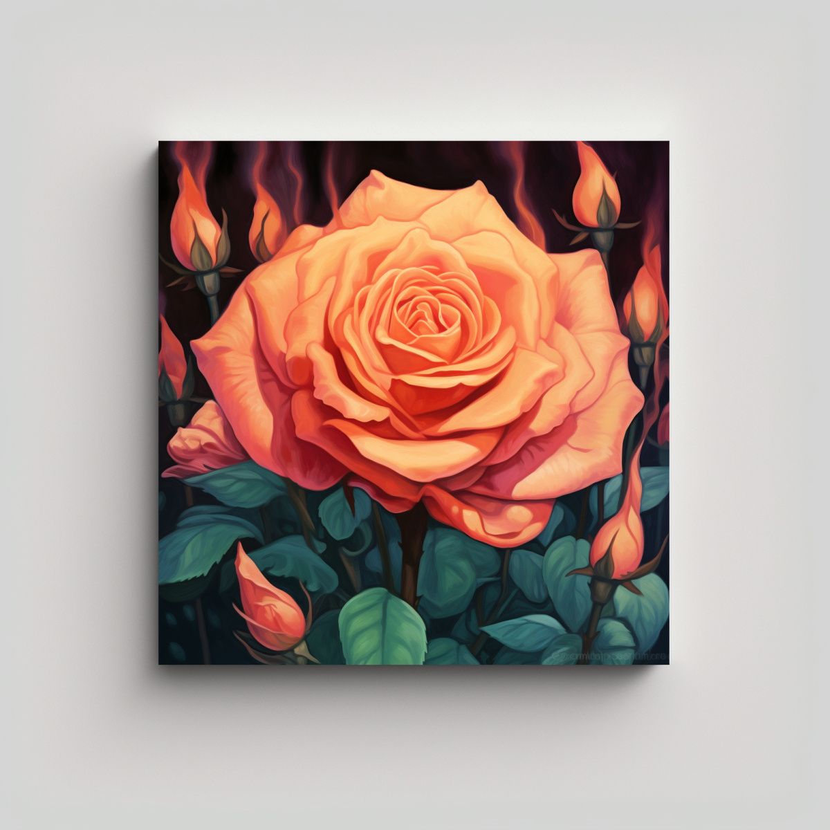 GENERICO - Roses Canvas: Cuadros Decorativos Con Estética Y 90x90 Cm
