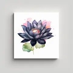 GENERICO - Cuadro Decorativo Tela Sublimada - Black Lotus 80x80 Cm