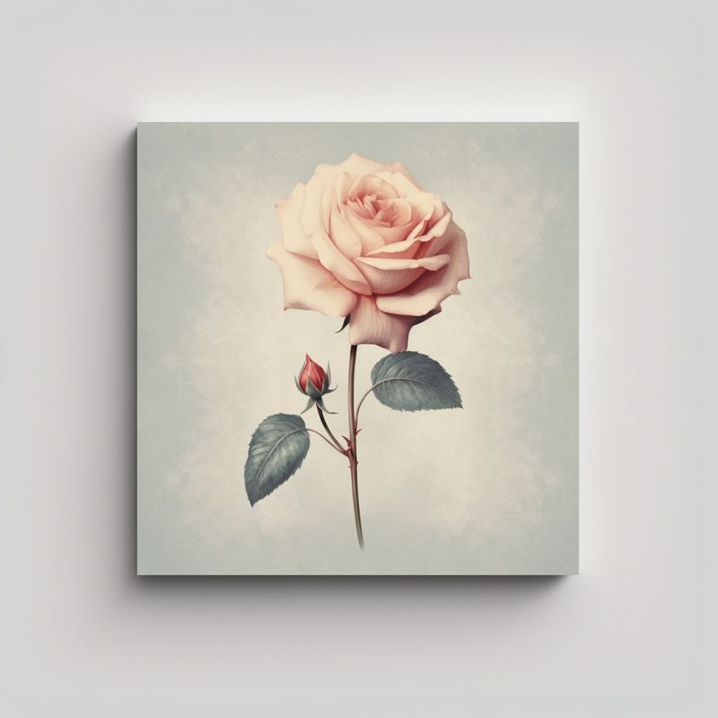 GENERICO - Rosa Vintage En Movimiento: Arte Luminoso Y 40x40 Cm