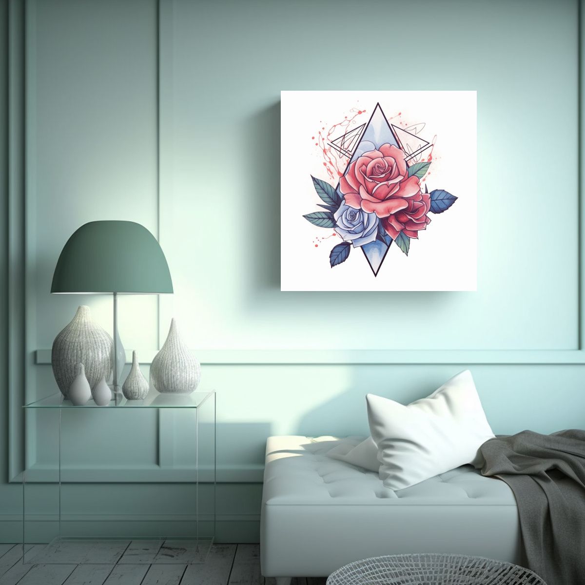 GENERICO - Cuadro Moderno De Habitación Con Diseño 70x70 Cm