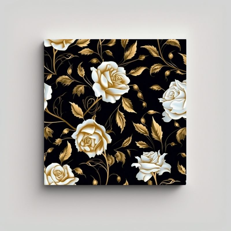 GENERICO - Arte Callejero En Tela: Patrón De Venado Dorado 80x80 Cm