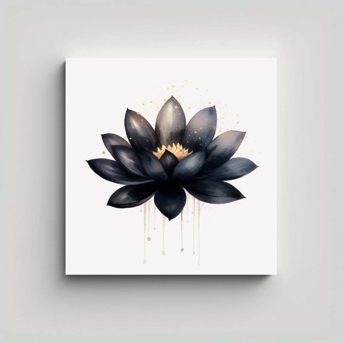 GENERICO - Clipart Acuarela Estilo Loto Negro 0569: Tema 50x50 Cm