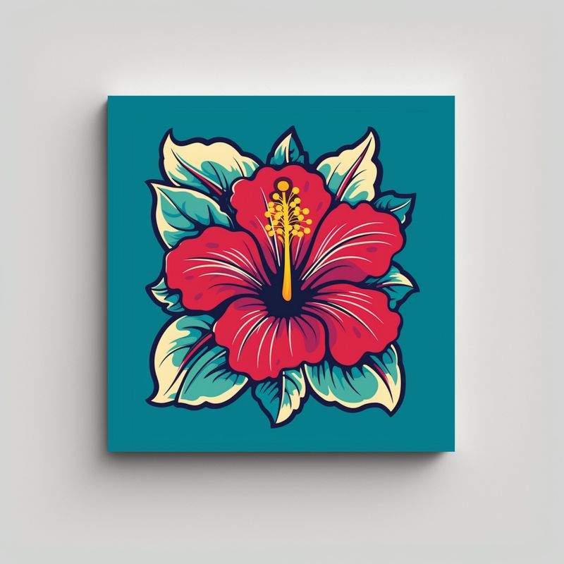 GENERICO - Arte Vanguardista En Vector Retro Hawaiano - 80x80 Cm