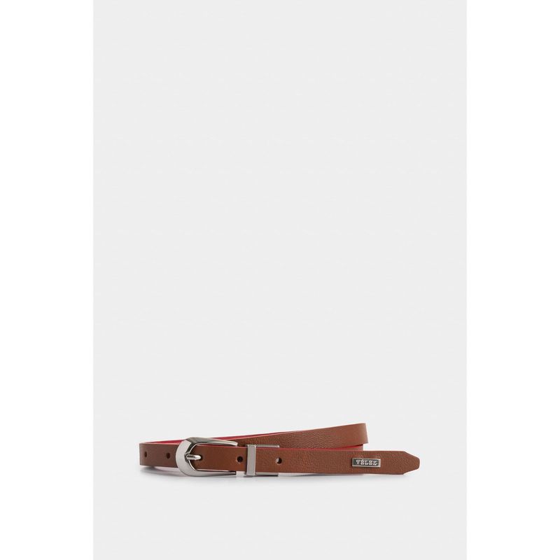 VELEZ - Vélez Cinturón Doble Faz Magenta Cuero Folia Para Mujer Miel