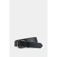 VELEZ - Vélez Cinturón Unifaz Makki Cuero Mujer Placa Reptilia Negro