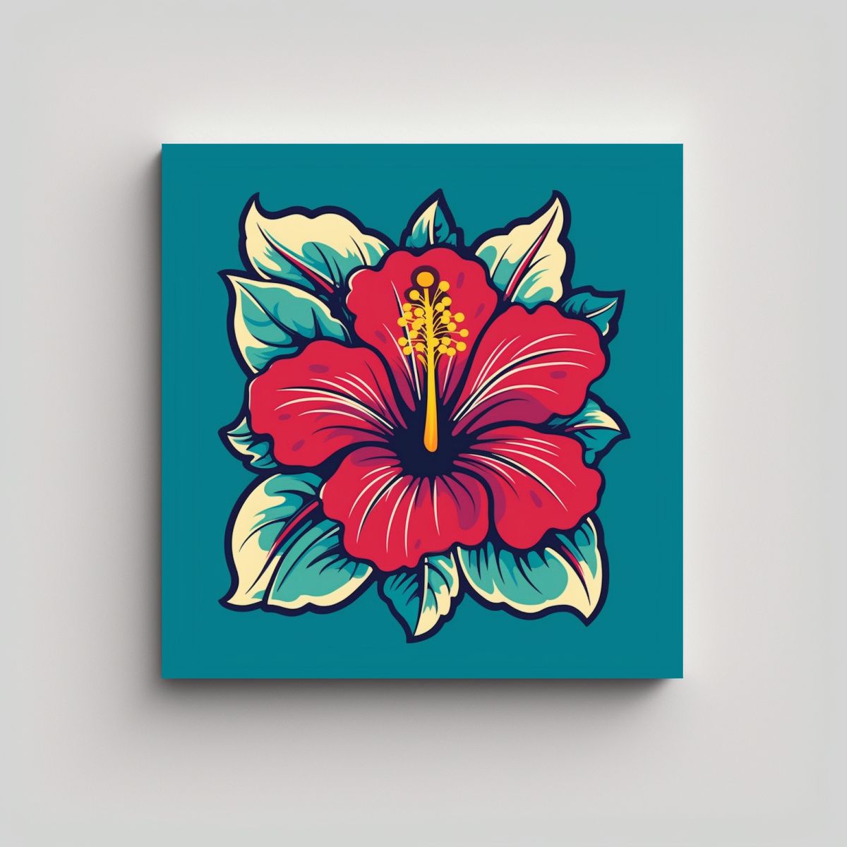 GENERICO - Arte Vanguardista En Vector Retro Hawaiano - 40x40 Cm