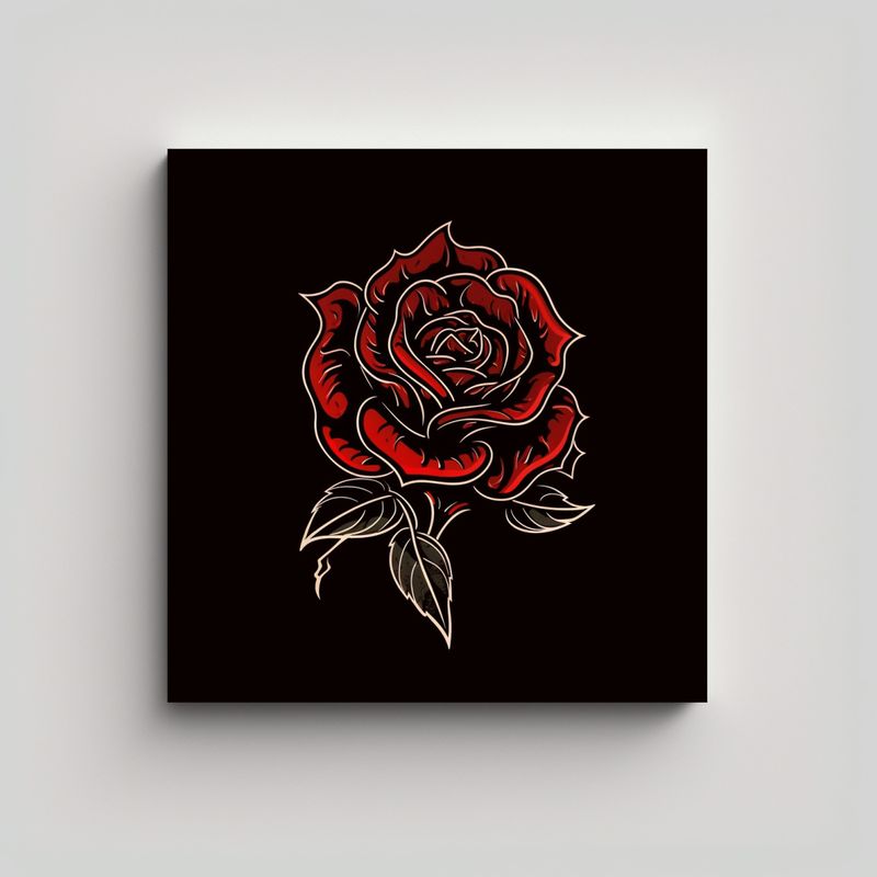 GENERICO - Cuadro Decorativo Lienzo Intenso Con Logo De Rosa 80x80 Cm