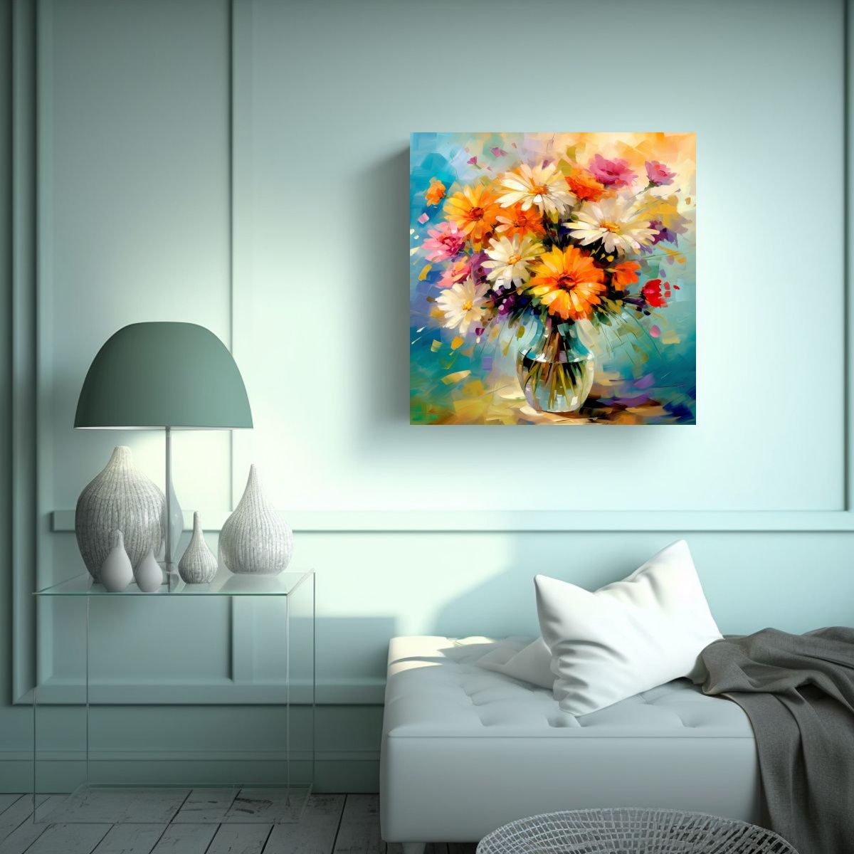 GENERICO - Cuadros Decorativos De Flores Acuarela Y Arte 30x30 Cm