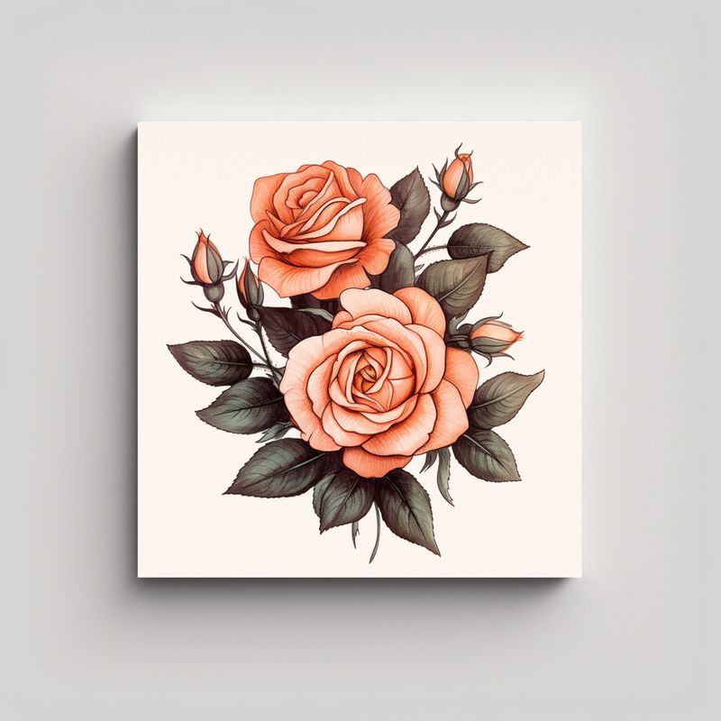 GENERICO - Cuadros Modernos Impactantes: Arte De Rosas En 30x30 Cm