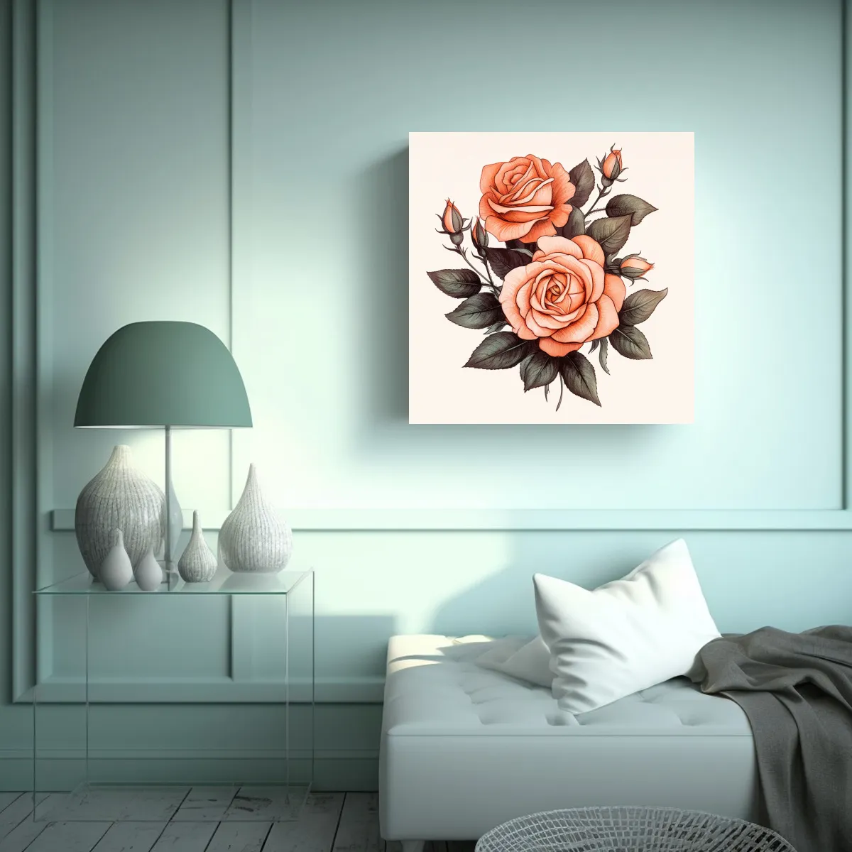 GENERICO - Cuadros Modernos Impactantes: Arte De Rosas En 30x30 Cm
