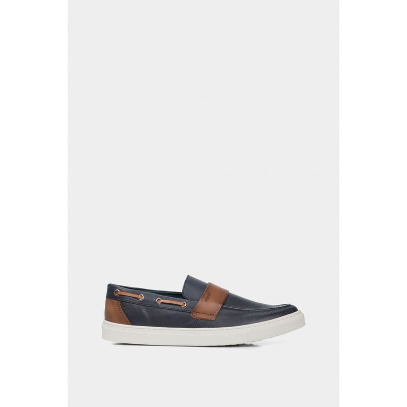 VELEZ - Vélez Mocasines Deportivos Dante Cuero Hombre Vintage Azul