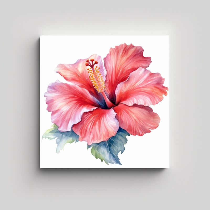 GENERICO - Lienzo De Dibujo Con Clipart De Flor De Hibisco 50x50 Cm