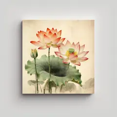 GENERICO - Cuadro Decorativo De Lotus En Movimiento Con 30x30 Cm