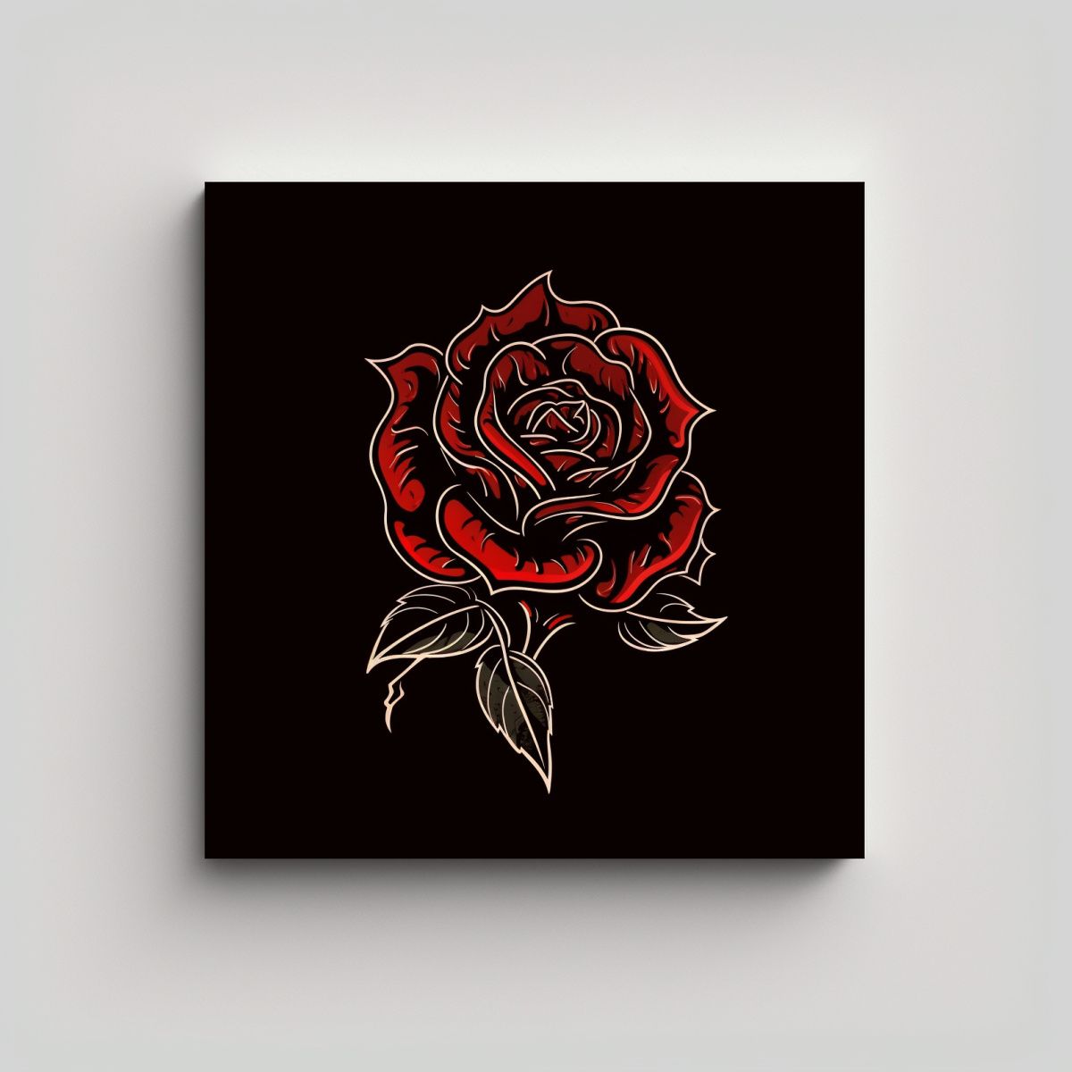 GENERICO - Cuadro Decorativo Lienzo Intenso Con Logo De Rosa 50x50 Cm