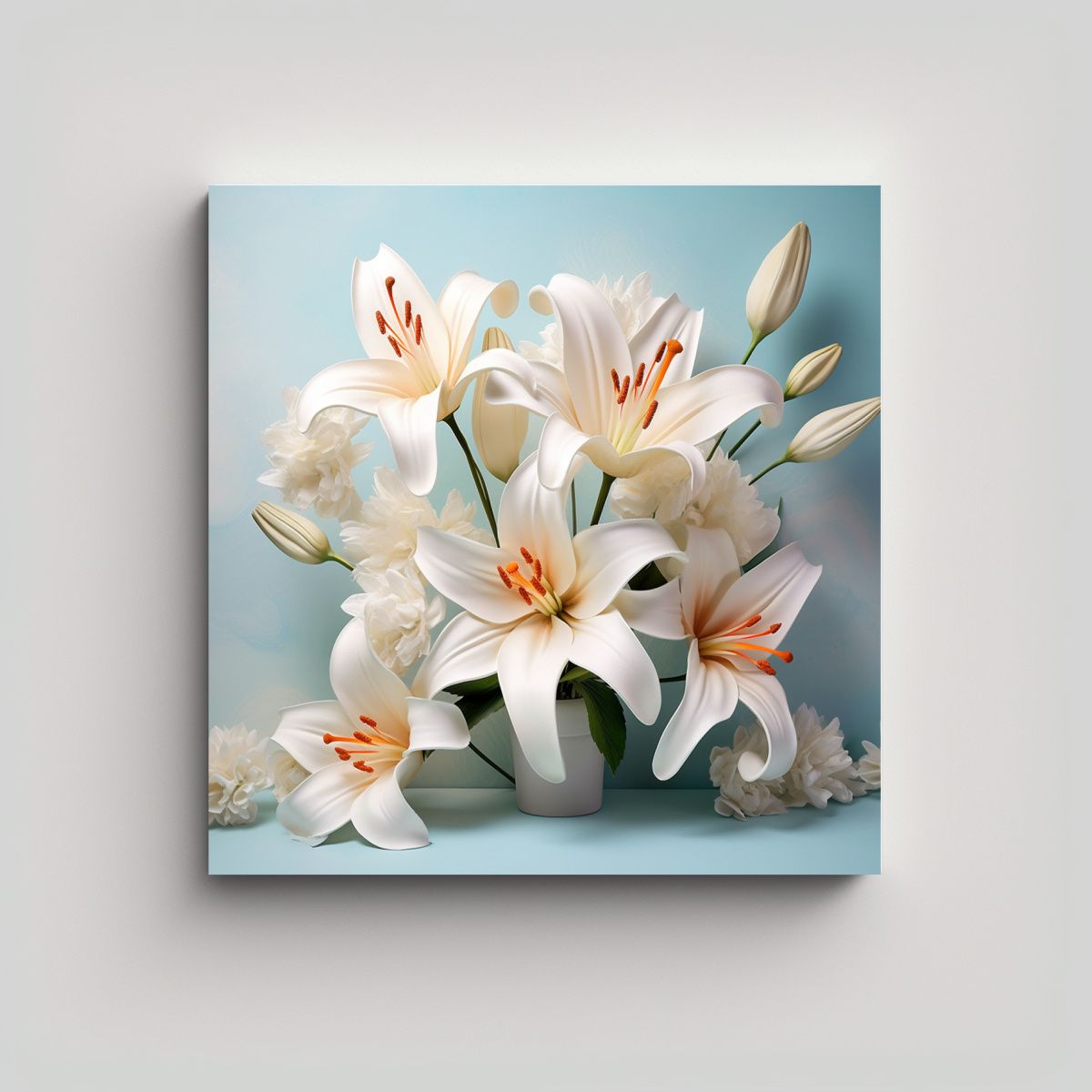 GENERICO - Arte Urbano Hermoso Con Lirios Blancos 3D: 30x30 Cm