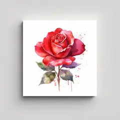 GENERICO - Rosa Roja Abstracta: Composición Rectangular Con 30x30 Cm