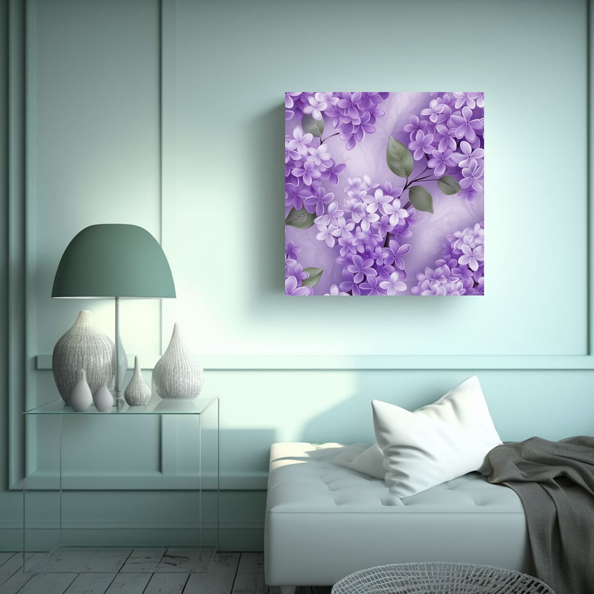 GENERICO - Cuadro Estrella En Lila Y Blanco, Diseño Limpio 50x50 Cm