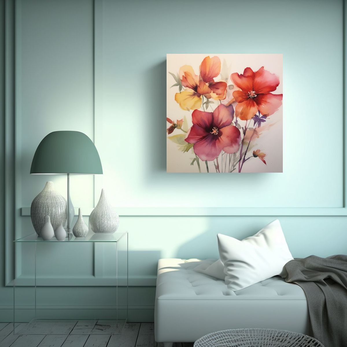GENERICO - Cuadro Decorativo Fantástico Con Flores En 30x30 Cm