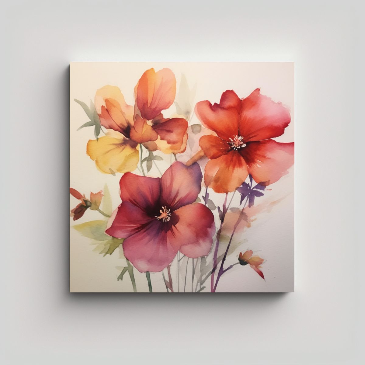 GENERICO - Cuadro Decorativo Fantástico Con Flores En 50x50 Cm