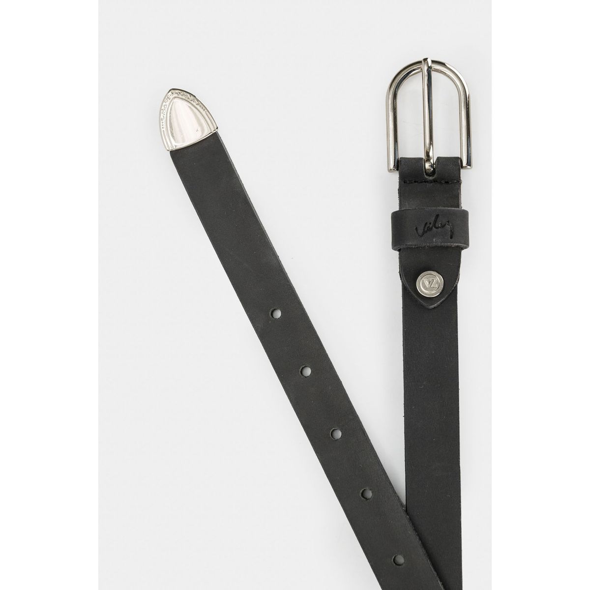 VELEZ - Vélez Cinturón Unifaz Hera Cuero Mujer Puntera Metálica Negro