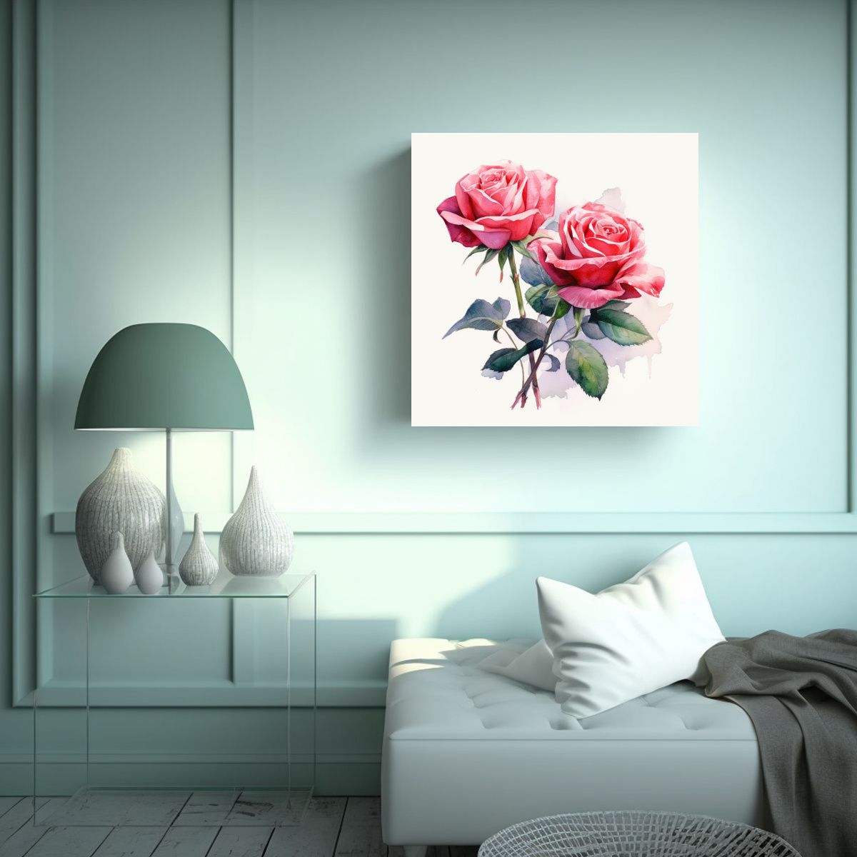 GENERICO - Aquarela Rosada Concepto De Arte Mural Fondo 60x60 Cm