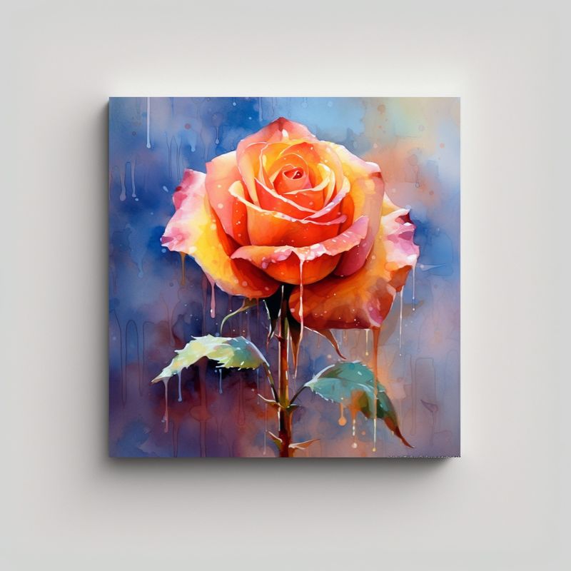 GENERICO - Rosa Villani En Lienzo De Alta Calidad: Belleza Y 90x90 Cm