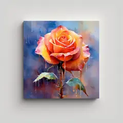 GENERICO - Rosa Villani En Lienzo De Alta Calidad: Belleza Y 80x80 Cm