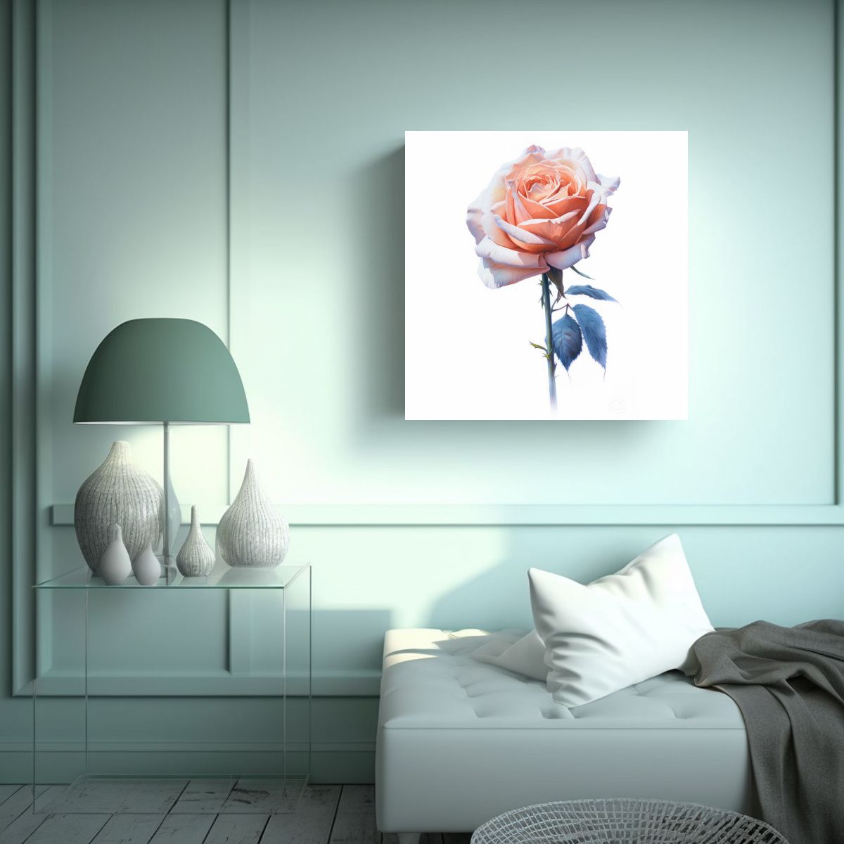 GENERICO - Cuadro Decorativo Spenst Rose: Lienzo De 80x80 Cm.