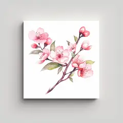 GENERICO - Patrón Intenso De Cerezo En Flor: Cuadro 40x40 Cm