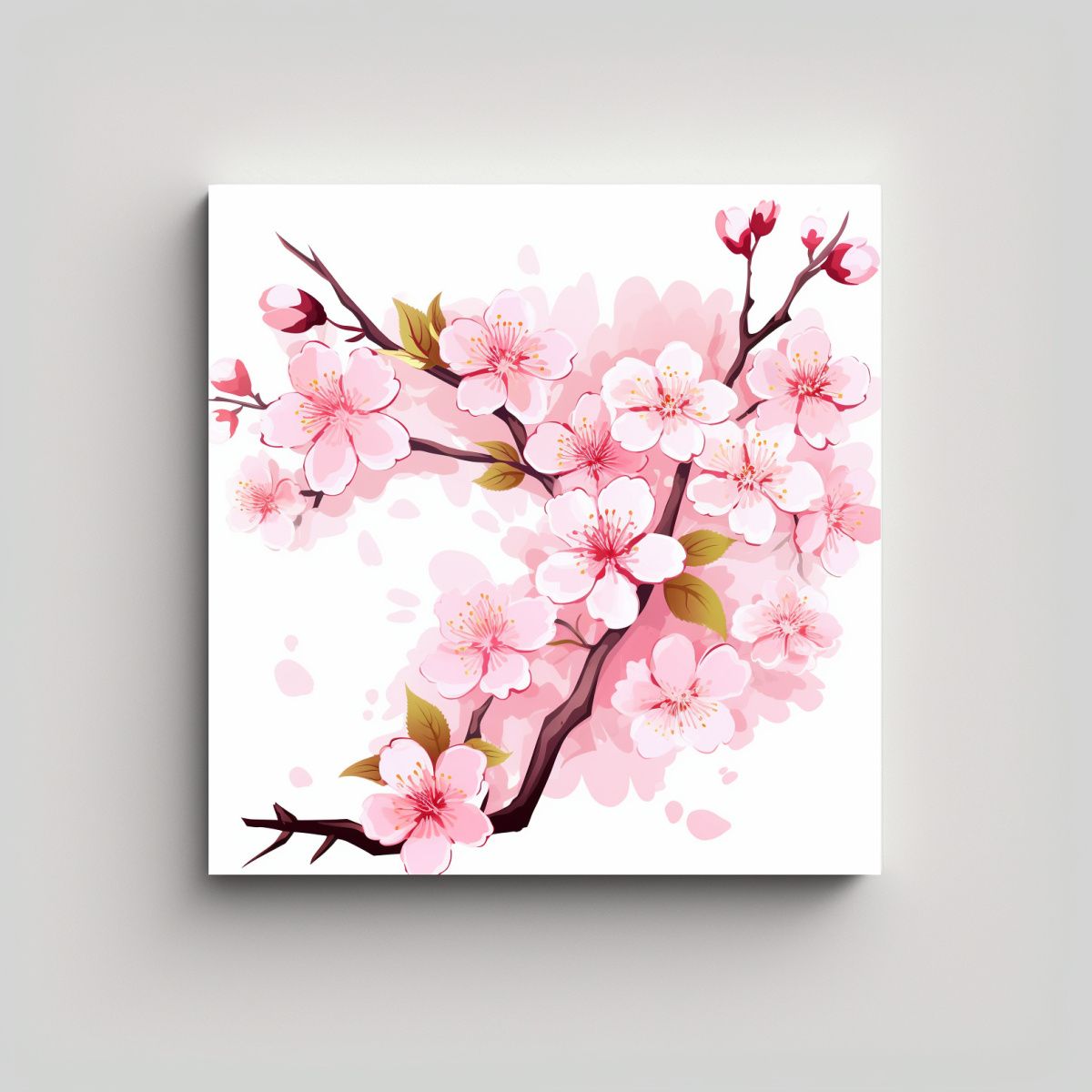 GENERICO - Cuadro Impactante De Flor De Cerezo: Tela En 50x50 Cm