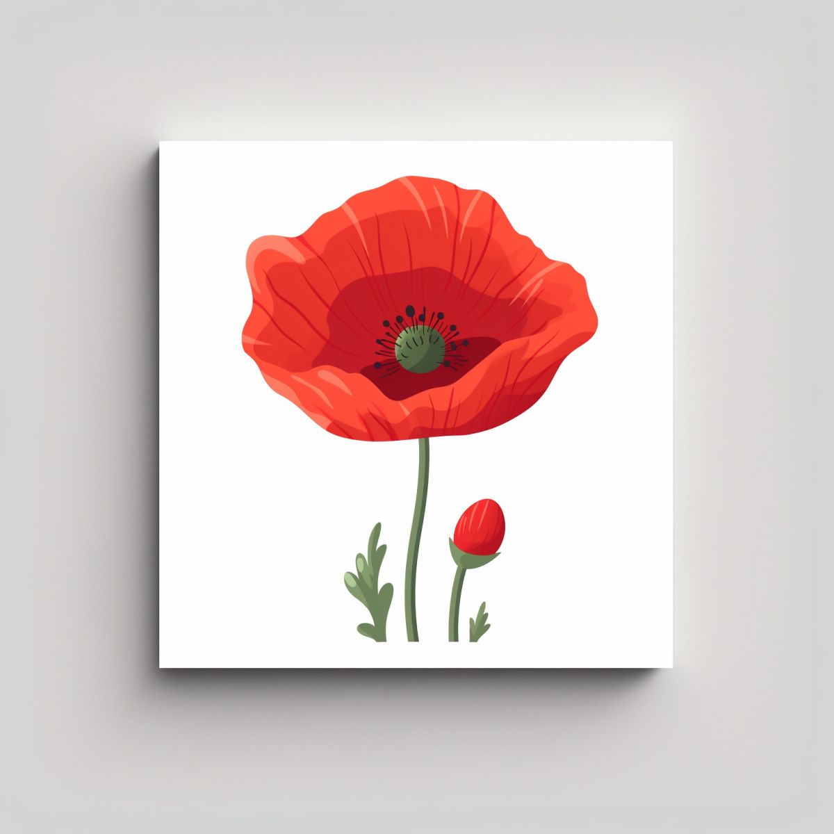 GENERICO - Cuadro Rojo De Dibujos Animados Alta Calidad 80x80 Cm