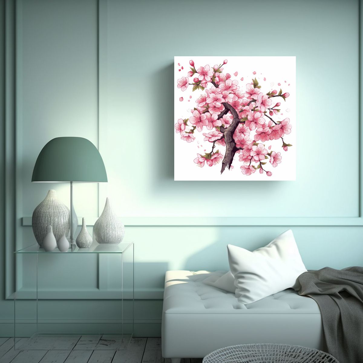 GENERICO - Cuadro Vintage Pop Art Con Cherry Blossom - 50x50 Cm