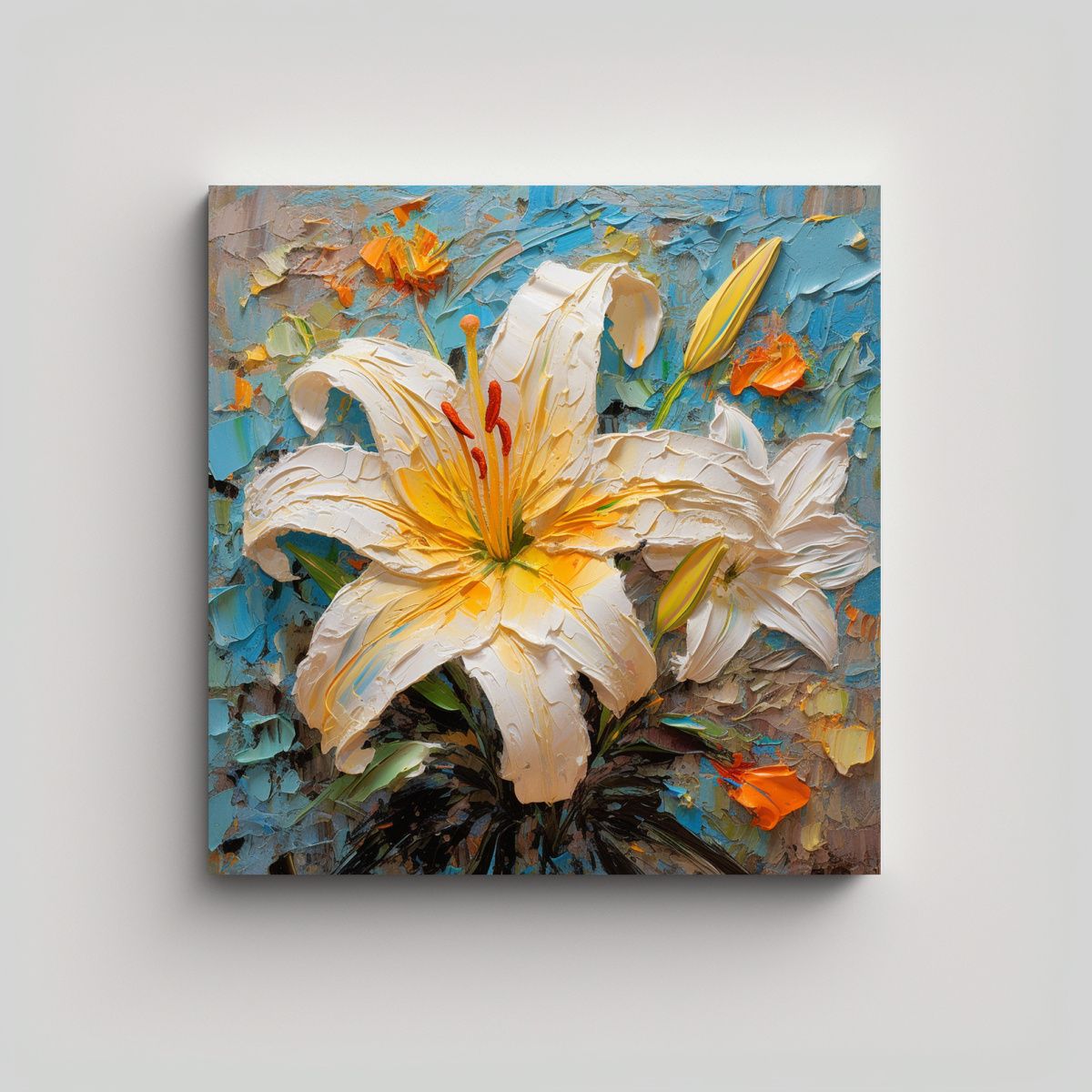 GENERICO - Lienzo Estilizado: Galería De Lirio Colorido Con 70x70 Cm