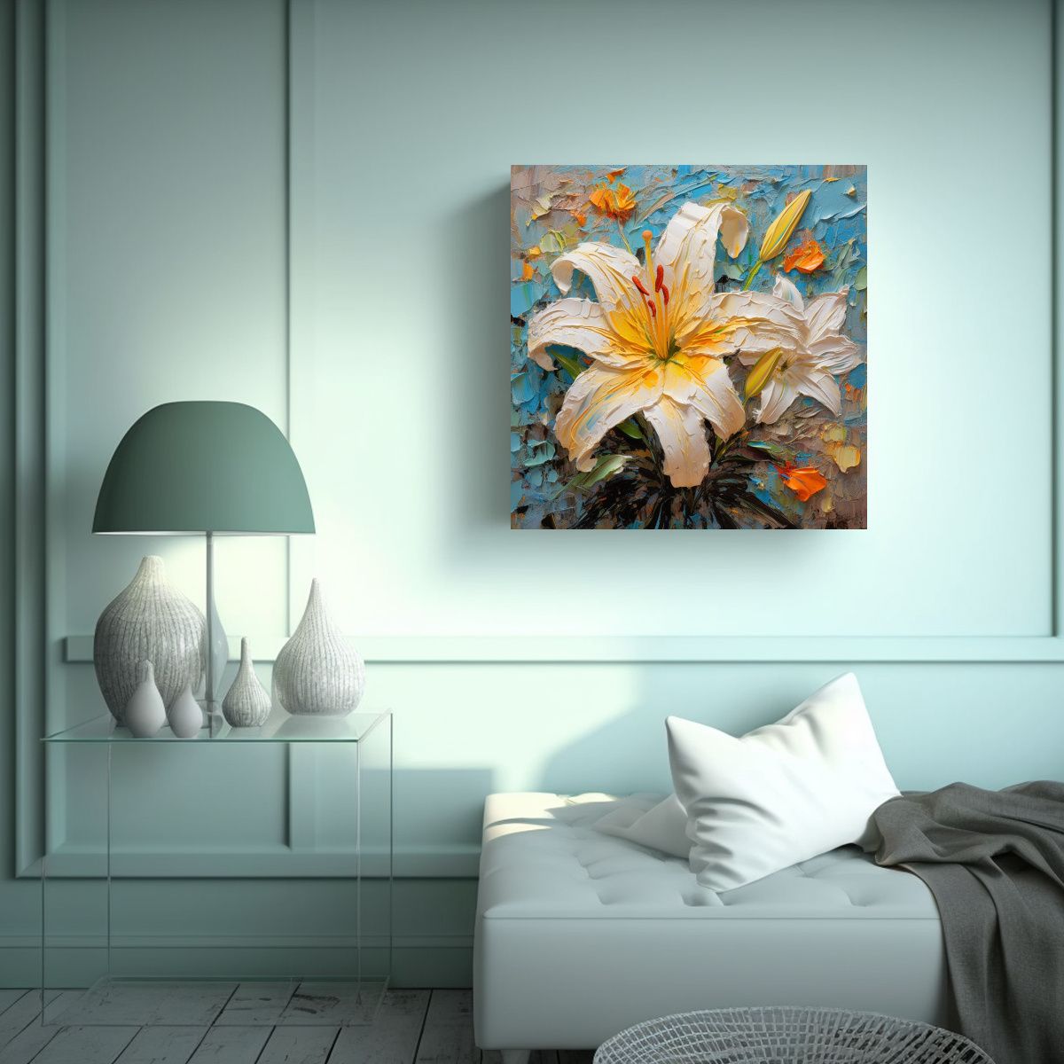 GENERICO - Lienzo Estilizado: Galería De Lirio Colorido Con 70x70 Cm