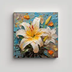 GENERICO - Lienzo Estilizado: Galería De Lirio Colorido Con 80x80 Cm