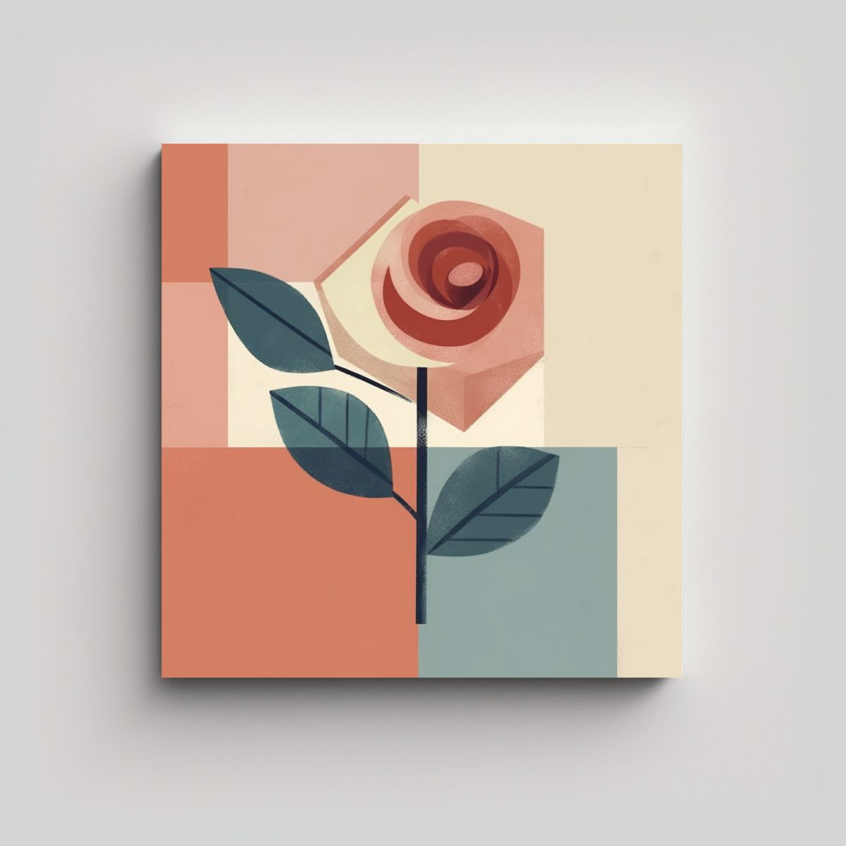 GENERICO - Cuadro Minimalista Pop Art: Rosa En Tonos Morandi 50x50 Cm