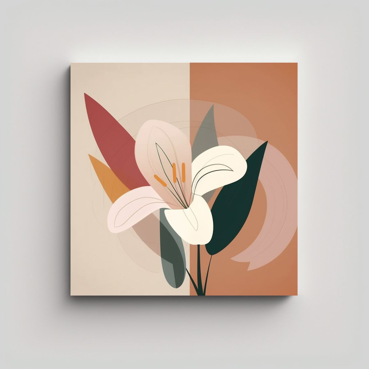 GENERICO - Ilustración Lily Estilo Picasso En Arte De Pared 60x60 Cm