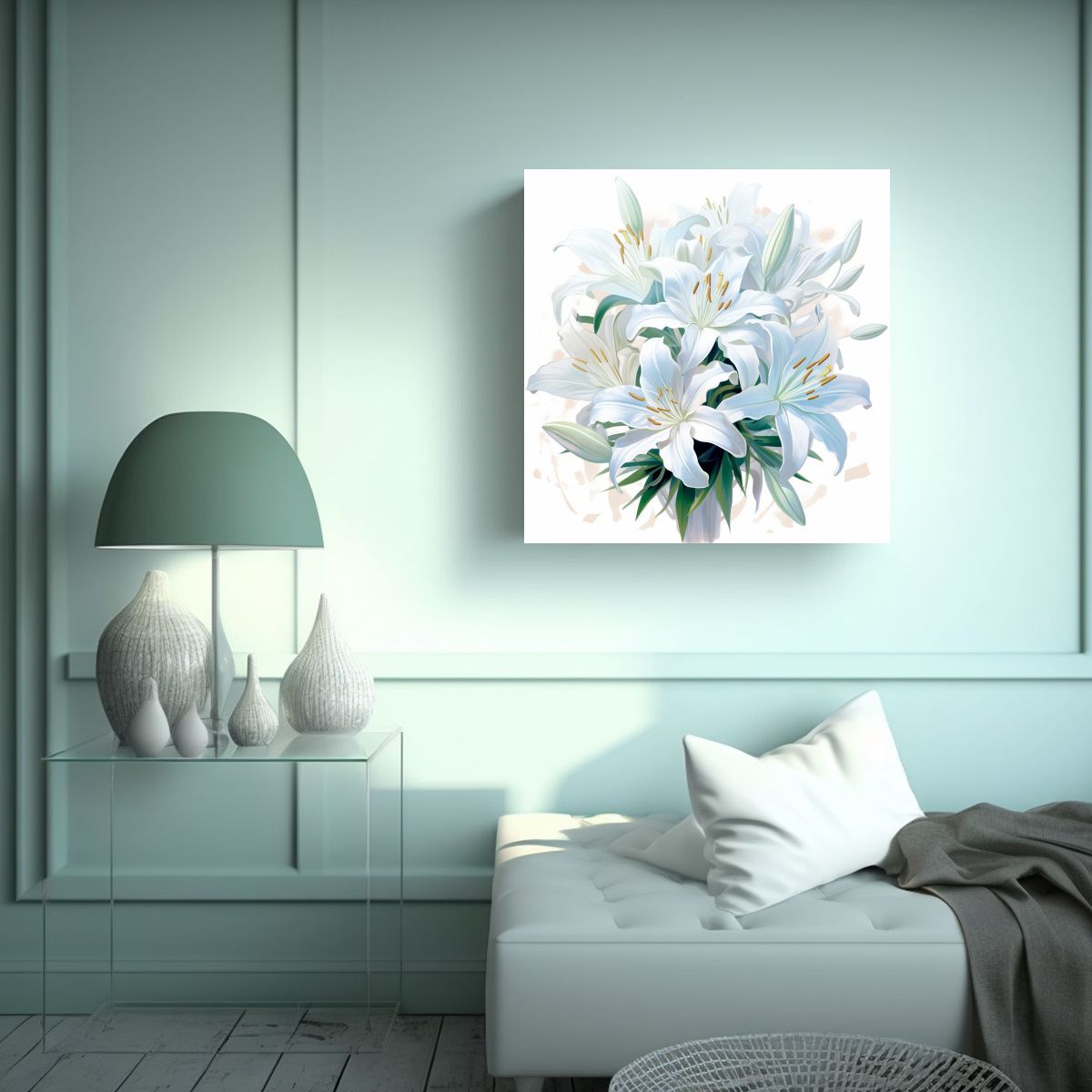 GENERICO - Composición Hogar Deco: Bouquet De Lirios 40x40 Cm