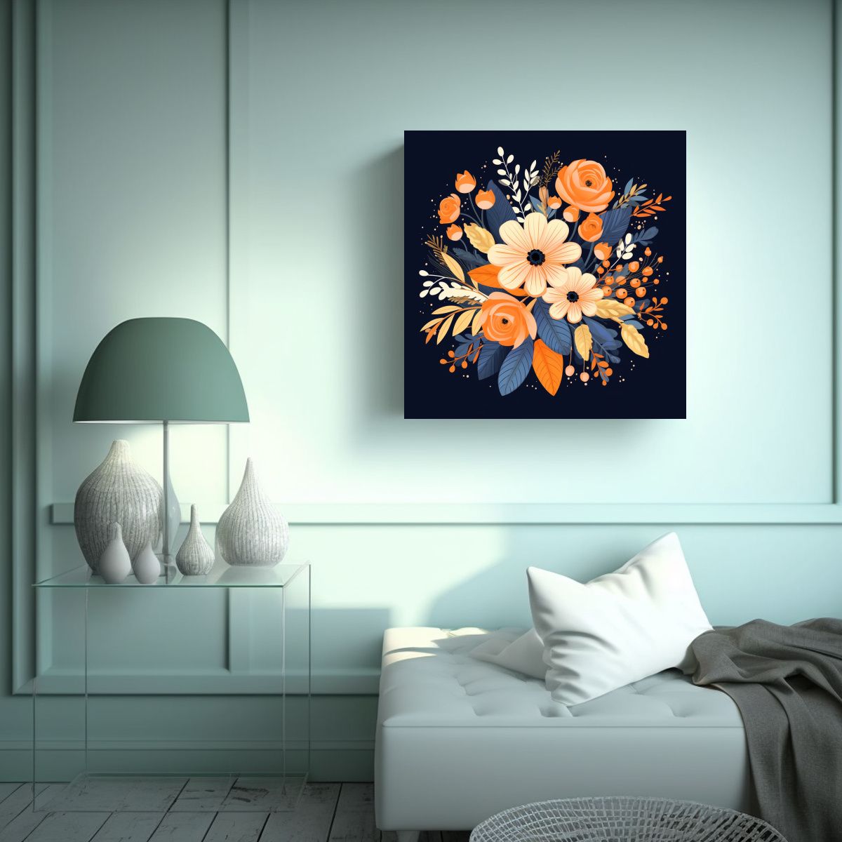 GENERICO - Cuadro Floral Expresivo: Bouquet Cute Flower En 90x90 Cm