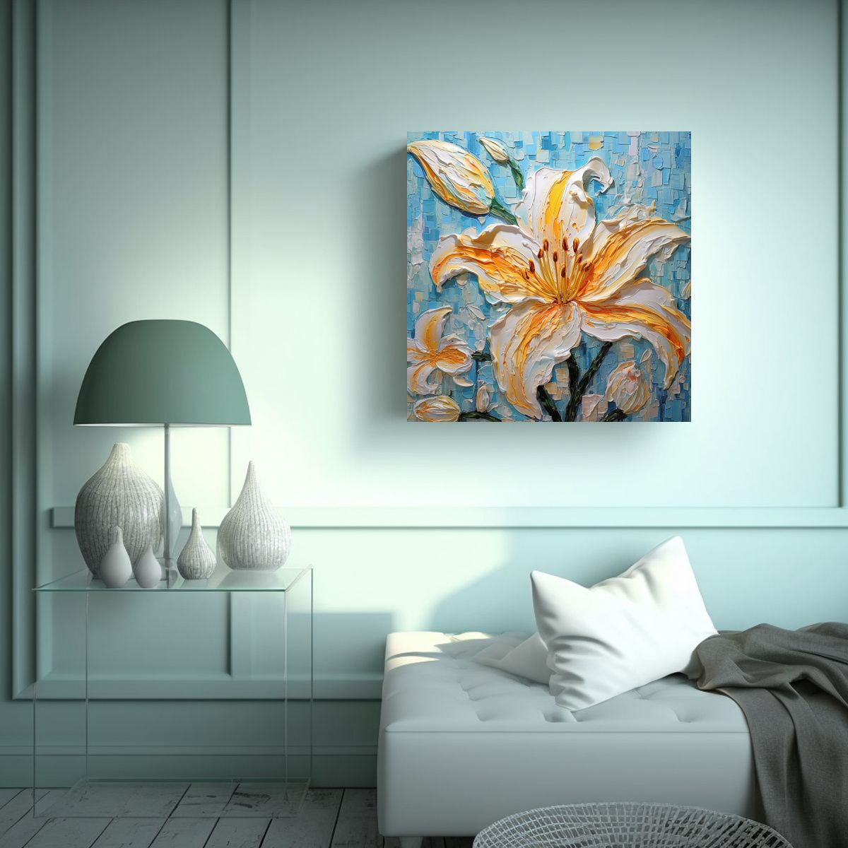 GENERICO - Ilustración Adorable De Lirio Colorido Con 40x40 Cm