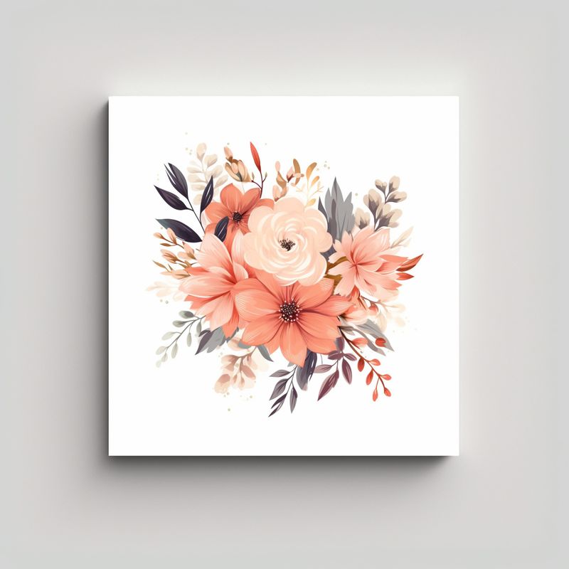 GENERICO - Diseño De Inspiración Floral: Composición De 40x40 Cm