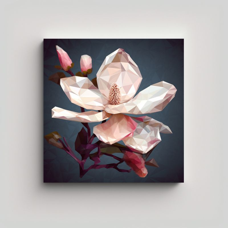 GENERICO - Fotografía Magnolia Sobre Tela En Bastidor, 40x40 Cm