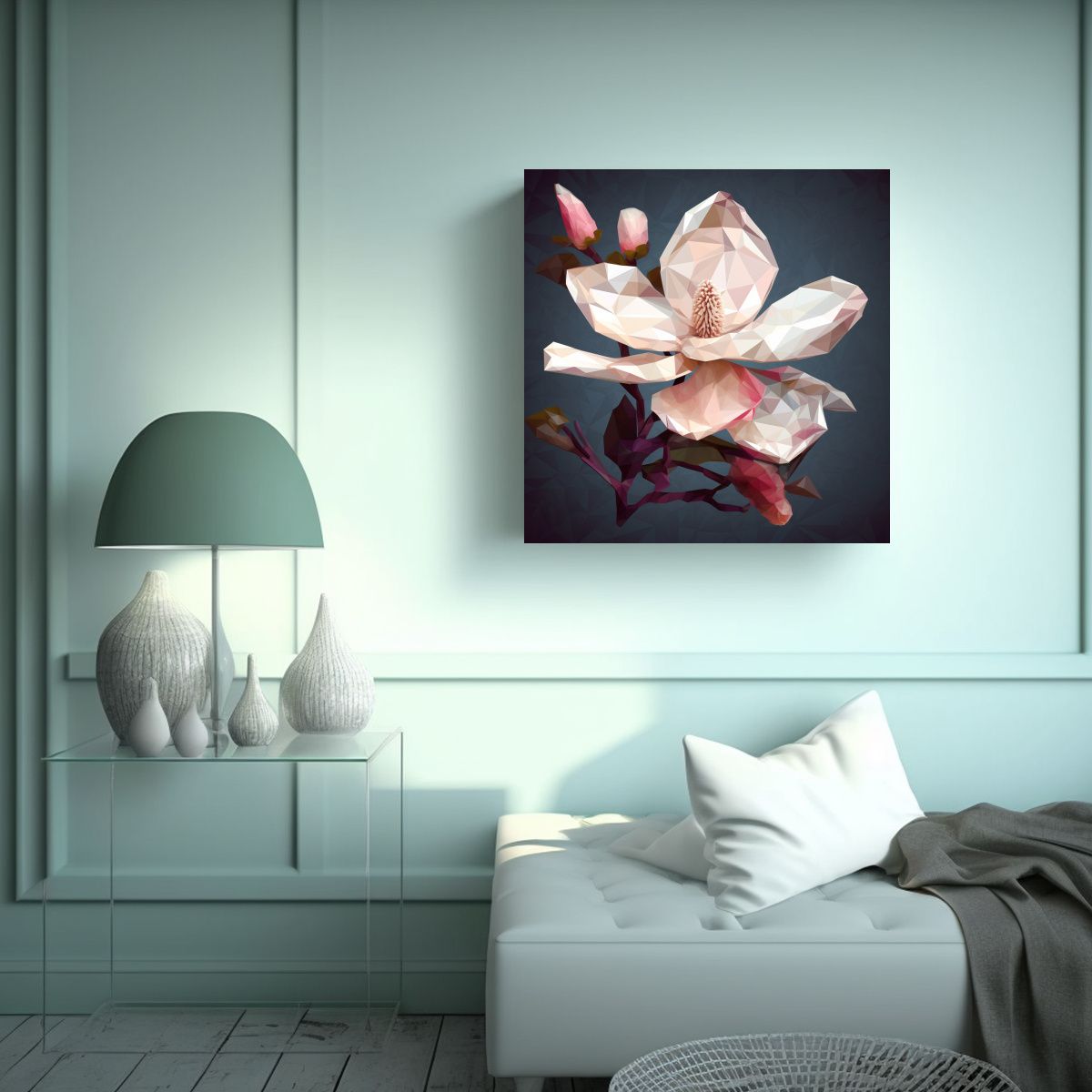 GENERICO - Fotografía Magnolia Sobre Tela En Bastidor, 40x40 Cm